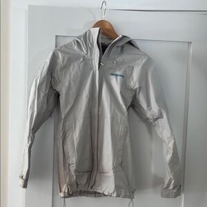 Grey patagonia women’s rain jacket